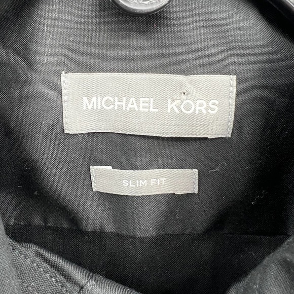 Michael Kors Men's Slim Fit Black Dress Shirt Size 15 1/2 - Picture 6 of 6